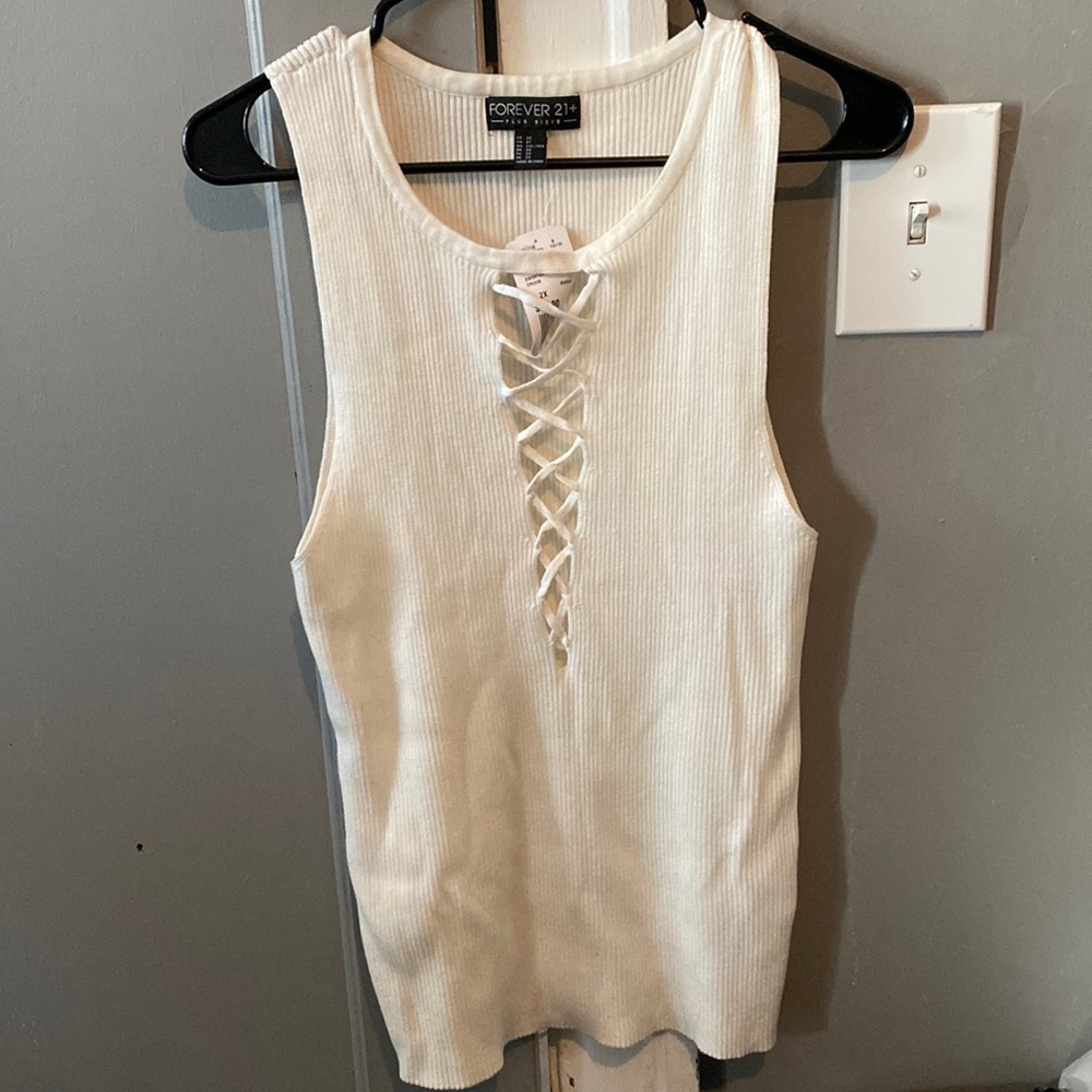 Cream Sleeveless Sweater